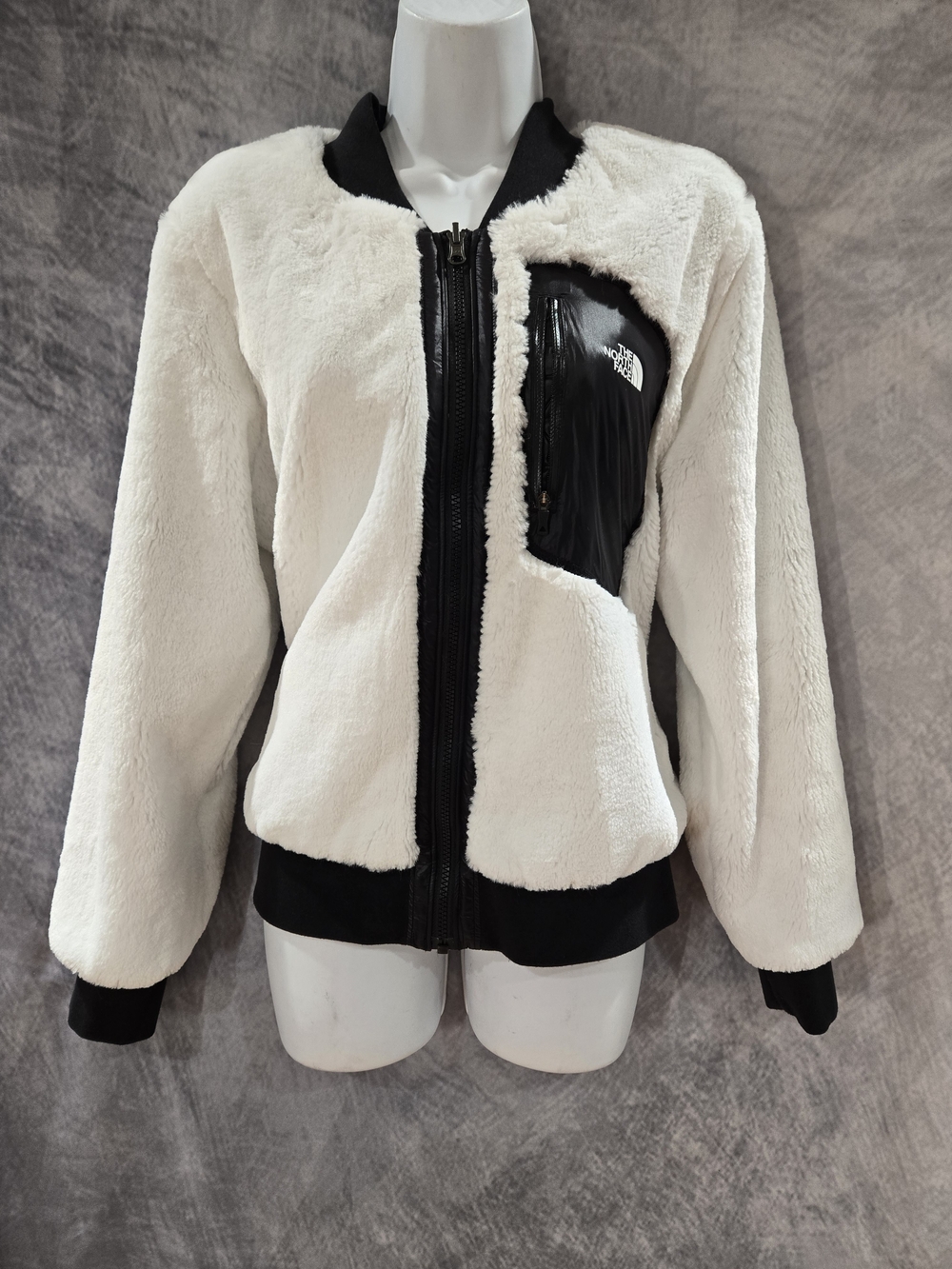 Rare The North Face Reversible Faux Fur Bomber Jacket.